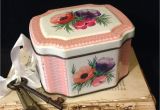Small Decorative Tea Tins English Tea Canister Pink Tea Tin Box Hinged Lid Decorative