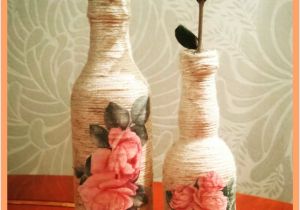 Small Glass Bottle Decoration Ideas Decoupage Yarn Bottle Decorations Diy Craft Ideas Tutorial Uradi