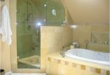 Small Jetted Bathtub Shower & Jacuzzi Tub Mediterranean Bathroom New York