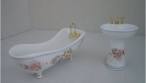 Small Porcelain Bathtubs Miniature Bathtub and Sink Porcelain Bathroom Tub