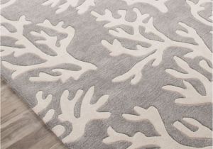 Small Round Nautical Rugs the Coral Branch Pattern is Created with Carved Details On This