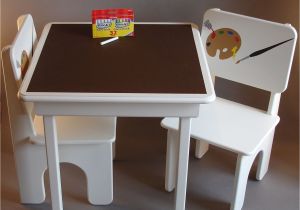 Small Table and Chairs for toddlers Chalkboard Table and Chair Set for Kids Painted Furniture