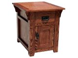 Small Table with Wine Rack Underneath Od O M250 Mission Oak Fully Enclosed End Table