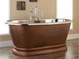 Small Undermount Bathtubs Kaela Hammered Copper Pedestal Tub Nickel Interior