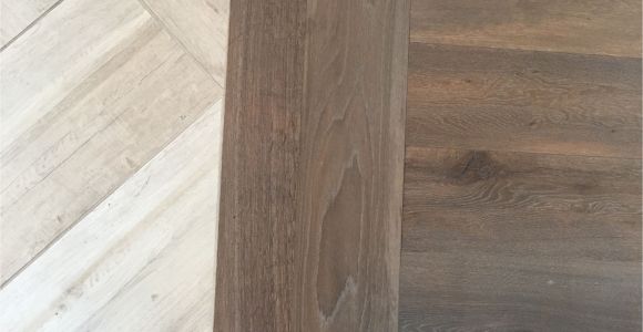 Snap In Wood Flooring Floor Transition Laminate to Herringbone Tile Pattern Model