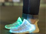 Sneakers that Light Up Luminous Fiber Optic Fabric Light Up Shoes Led Flashing White