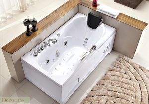 Soaking Bathtub with Heater 60" White Bathtub Whirlpool Jetted Hydrotherapy 19 Massage