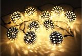 Solar Powered Twinkle Lights 10 Moroccan Metal Ball solar Powered String Lanterns Led Indoor or