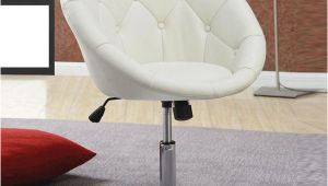 Sphera Modern Design White Leather Swivel Accent Chair Contemporary Round Tufted Faux White Leather Adjustable