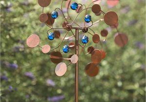 Spinning Metal Garden Art Multi Colored Midi Garden Spinner Copper Wind and Weather
