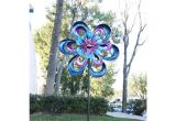 Spinning Sun Kinetic Garden Art Alpine 94 In Metal Round Flower Spinning Garden Stake Kpp428 the