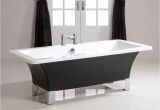 Square Freestanding Bathtub 1700mm Black Freestanding Bath Tub Modern Roll top