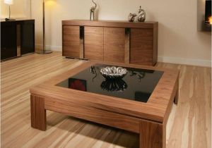 Square Living Room Table Square Coffee Table Walnut with Black Glass