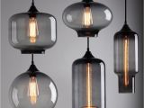 Stained Glass Hanging Lamps for Sale Modern Industrial Smoky Grey Glass Shade Loft Cafe Pendant Light