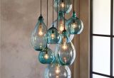 Stained Glass Hanging Lamps for Sale Salon Glass Pendant Canopy Limpid Turquoise Drops Of Hand Blown