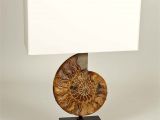 Stained Glass Table Lamps for Sale Ammonite Fossil Table Lamp Linen Shade and A Black Marble Base
