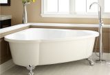 Stand Alone Corner Bathtub 70" Talia Corner Acrylic Tub Ball Feet Bathroom