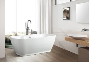 Stand Alone soaking Bathtubs Shop Vanity Art 59 Inch Freestanding Acrylic Bathtub