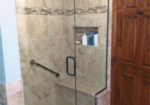 Stand Up Shower Insert Tile Shower with Bench Seat In Cambria Quartz Tiled Wall Niche
