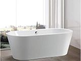 Standalone Acrylic Bathtub Vanity Art 67 Inch Free Standing White Acrylic Bathtub