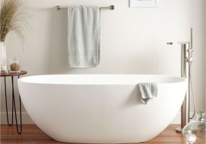 Standalone Bathtub Allene Resin Freestanding Tub Matte Finish Bathroom