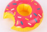 Standing Pool Float Rack Mini Donuts Inflatable Coasters Drink Water Fun Cell Phone Holder