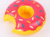 Standing Pool Float Rack Mini Donuts Inflatable Coasters Drink Water Fun Cell Phone Holder