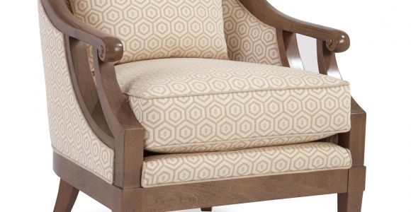 Stein Mart Accent Chairs Traditional Wood Framed Accent Chair with Scroll Arms by Craftmaster