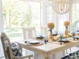 Stein Mart Dining Chairs Casual Blue and White Thanksgiving Table