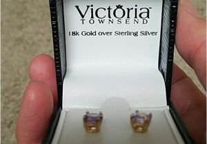 Sterline Electric Tie Rack 18k Gold Over Sterling Silver Amethyst Earrings Nwt 18k Gold