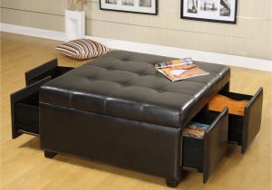 Storage Ottoman with Tray 10 Brown Leather Ottoman Coffee Table Ideas