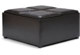 Storage Ottoman with Tray Coffee Table Storage Ottoman with 4 Serving Trays