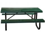 Sturdy Camping Table and Chairs 6 Ft Heavy Duty Fiberglass Picnic Table with Welded Galvanized