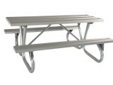 Sturdy Camping Table and Chairs 8 Ft Aluminum Picnic Table with Heavy Duty Bolted 2 3 8 O D Tube