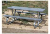 Sturdy Camping Table and Chairs 8 Ft Recycled Plastic Picnic Table with Heavy Duty Bolted 2 3 8