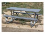 Sturdy Camping Table and Chairs 8 Ft Recycled Plastic Picnic Table with Heavy Duty Bolted 2 3 8