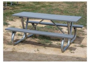 Sturdy Camping Table and Chairs 8 Ft Recycled Plastic Picnic Table with Heavy Duty Bolted 2 3 8