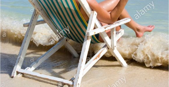 Sun Tanning Beach Chairs south Leisure Folding Stock Photos south Leisure Folding Stock