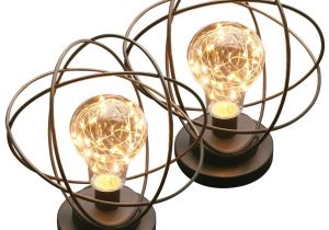 Sunbeam Light Bulbs atomic Age Wireless Led Metal Accent Lamp Set Of 2 Amazon Com