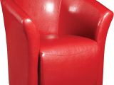 Swivel Accent Chair for Living Room Ethan Red Faux Leather Swivel Accent Chair