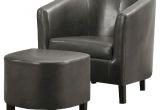 Syncro Faux Leather Swivel Accent Chair Faux Leather Accent Chair and Ottoman Charcoal Gray