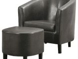 Syncro Faux Leather Swivel Accent Chair Faux Leather Accent Chair and Ottoman Charcoal Gray