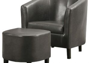 Syncro Faux Leather Swivel Accent Chair Faux Leather Accent Chair and Ottoman Charcoal Gray