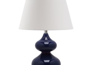 Table Lamps at Home Depot Canada Safavieh Lighting 24 Inch Eva Navy Double Gourd Glass Table Lamp