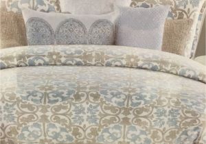 Tahari Home Bathroom Rugs Amazon Com Tahari Home Blue Beige Tan Queen Comforter Set 6 Pieces