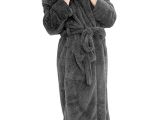 Tall Womens Robes Floor Length Alexander Del Rossa Womens Fleece Robe Long Plush Hooded Bathrobe