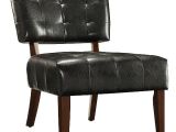 Tan Faux Leather Accent Chair Elizabeth Armless Faux Leather Accent Chair Dark Brown