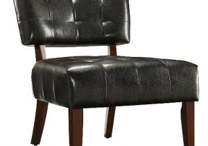 Tan Faux Leather Accent Chair Elizabeth Armless Faux Leather Accent Chair Dark Brown