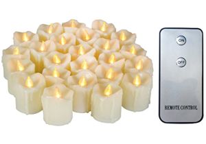 Tea Lights with Timers Candle Choice 24 Pack Realistic Flameless Votive Candles Bright