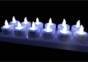 Tea Lights with Timers Winterworm Rechargeable Cold White Led Tea Light Candle with Frosted